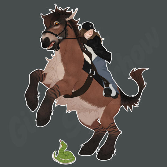 Horse and rider (complex pose)