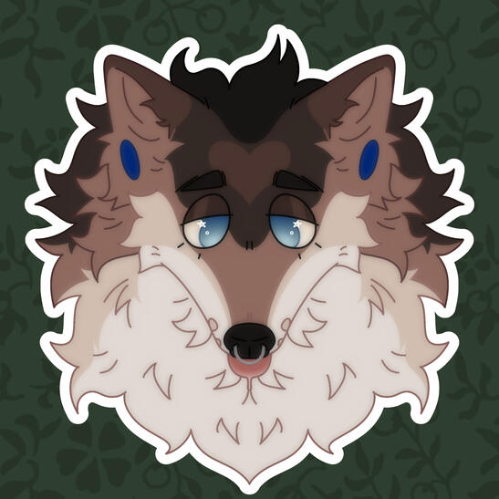 Simplified fursona headshot example