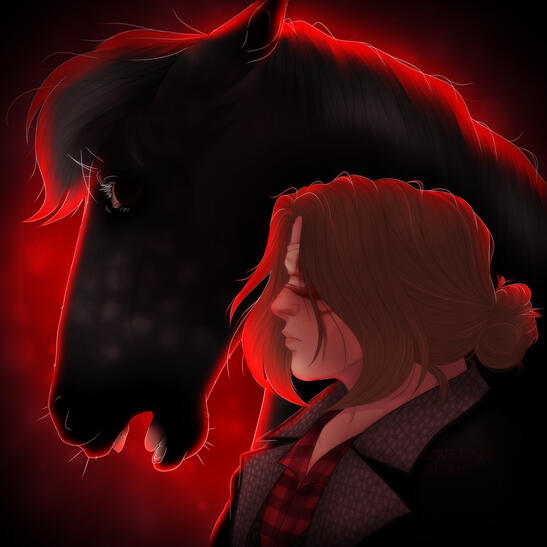 Headshot with horse (Paid commission!)